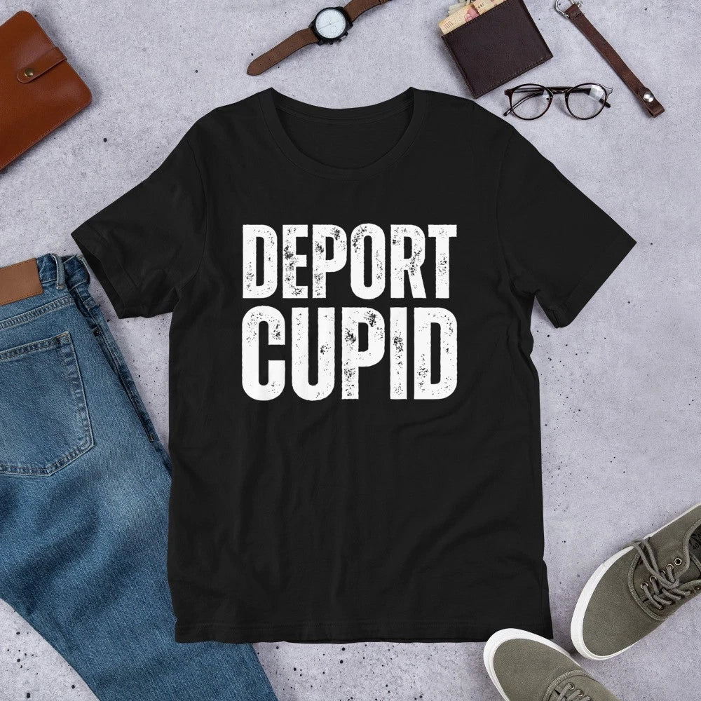 Deport Cupid Sarcastic Funny Anti Valentines Day 14 - Adult & Kids T-Shirts, Sweatshirts & Hoodies apparel design preview 1