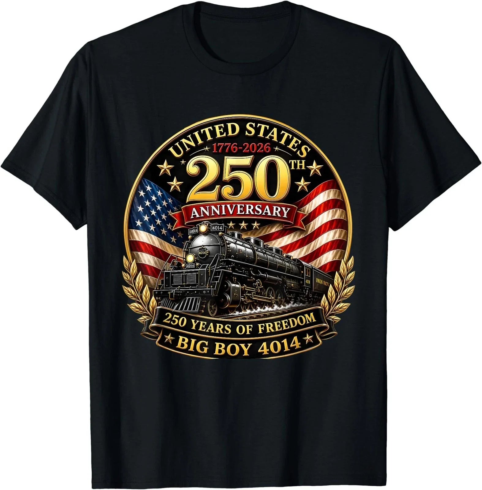 Big Boy 4014 Vintage 250 Steam Locomotive Railroad - Adult & Kids T-Shirts, Sweatshirts & Hoodies apparel design preview 1