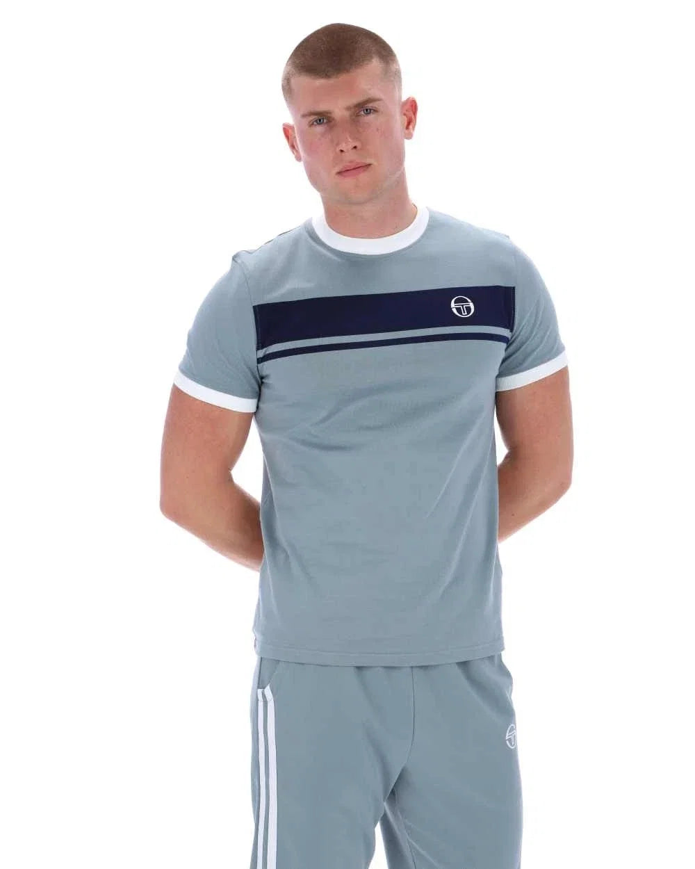 Sergio Tacchini Mens Master Crew Neck in Lead - Adult & Kids T-Shirts, Sweatshirts & Hoodies apparel design preview 1