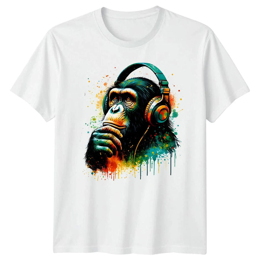 Ape With Headphones Animals Mens Cool Chimpanzee - Adult & Kids T-Shirts, Sweatshirts & Hoodies apparel design preview 1