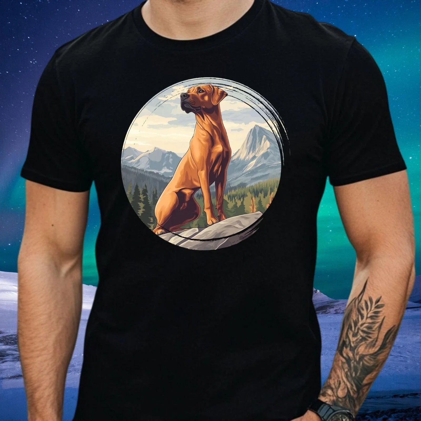 Mens Rhodesian Ridgeback Bergen Motif Cotton Size XS - Adult & Kids T-Shirts, Sweatshirts & Hoodies apparel design preview 1