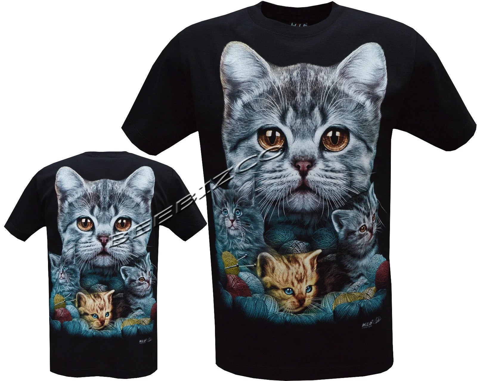 New Ladies Womens Kittens Cats Cute animal T- ,Front - Adult & Kids T-Shirts, Sweatshirts & Hoodies apparel design preview 1