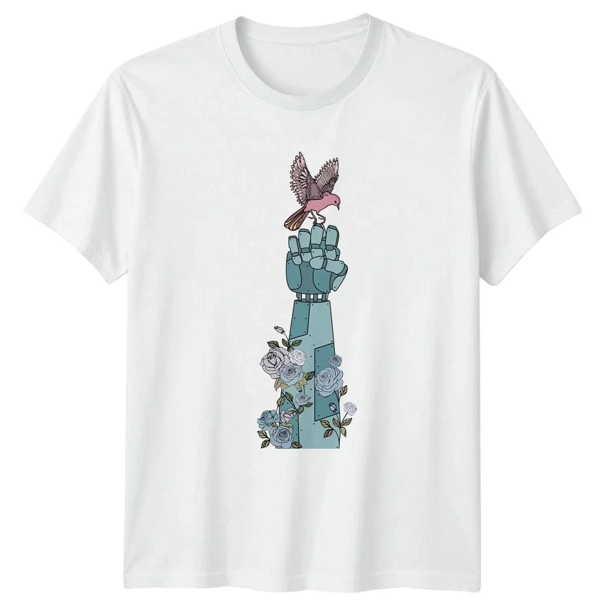 Robot Hand Bird Cyberpunk Nature Gift For Him And Her - Adult & Kids T-Shirts, Sweatshirts & Hoodies apparel design preview 1