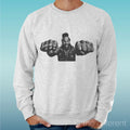 Felpa Man Light Sweater Grey Mr.T Punching Vintage - Adult & Kids T-Shirts, Sweatshirts & Hoodies apparel design preview 1