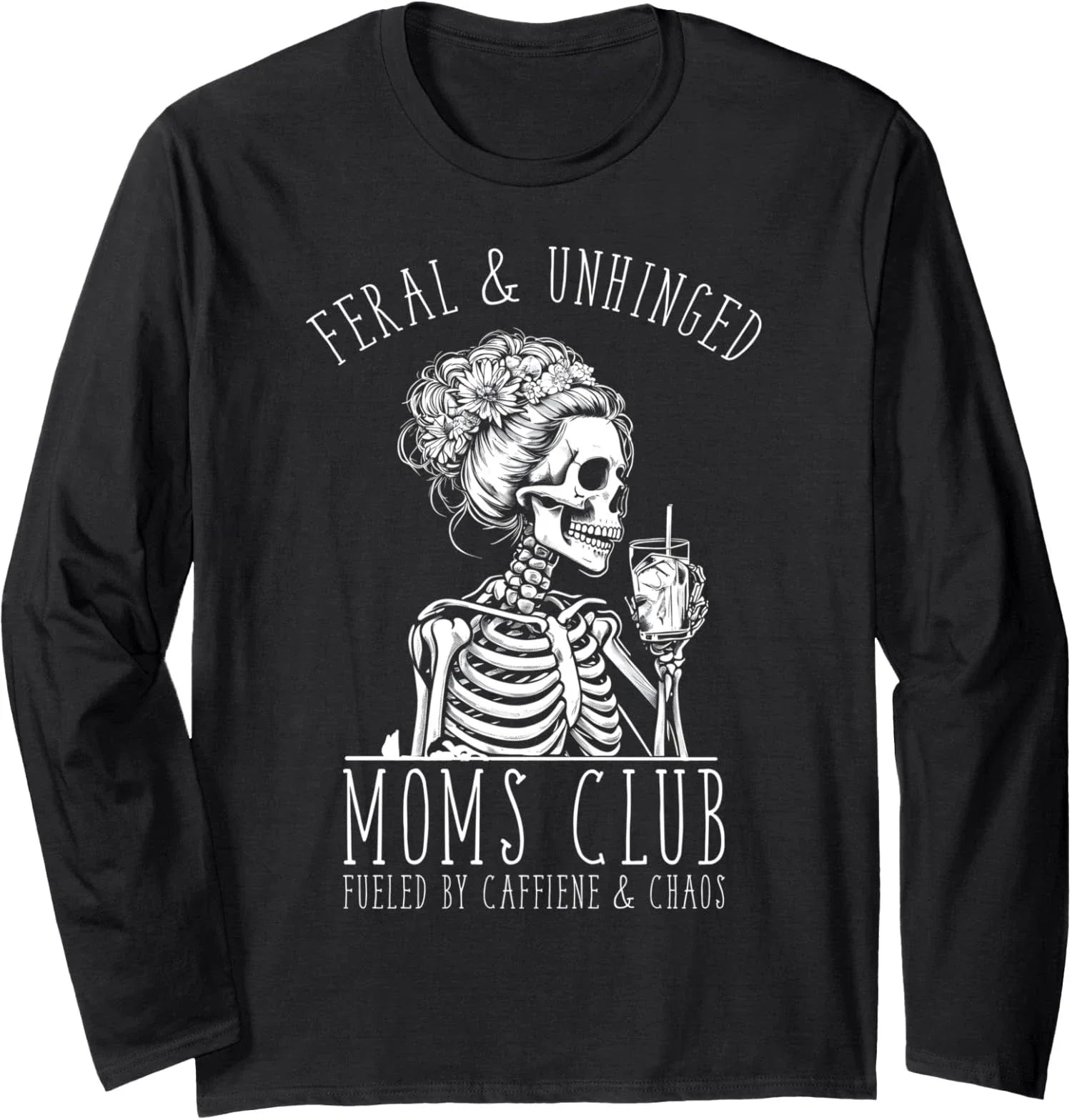 Mom Coffee Funny Feral and Unhinged Moms Club - Adult & Kids T-Shirts, Sweatshirts & Hoodies apparel design preview 1