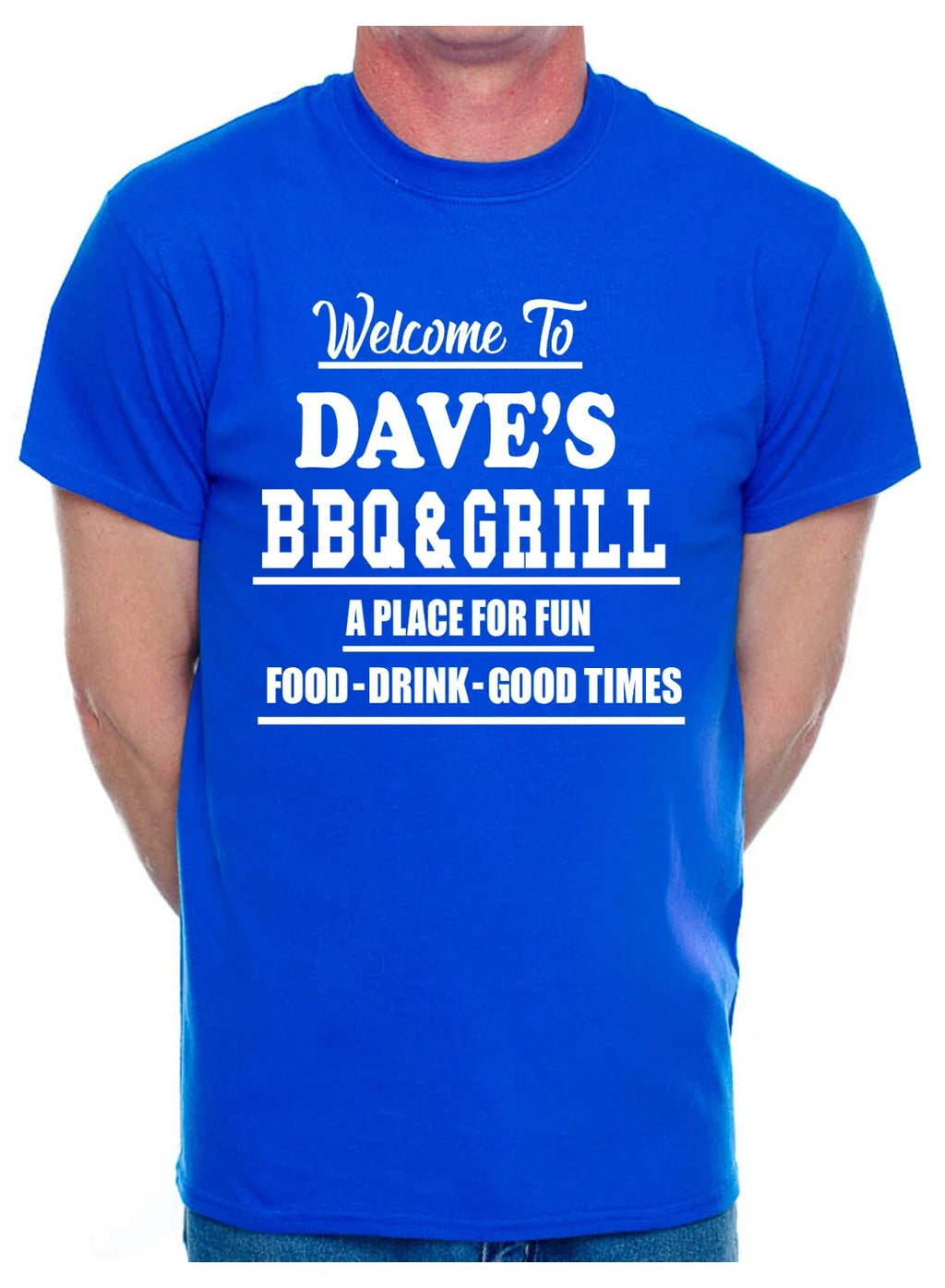 Customised Mens Any Name Or Word Dave's BBQ Grill - Adult & Kids T-Shirts, Sweatshirts & Hoodies apparel design preview 1