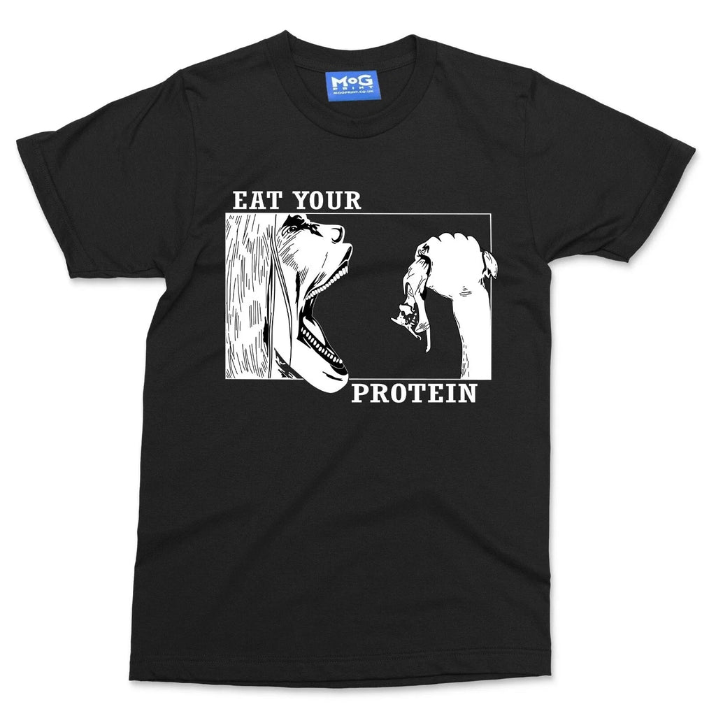 Funny Anime Eat Your Protein Attack on Japanese Manga - Adult & Kids T-Shirts, Sweatshirts & Hoodies apparel design preview 1