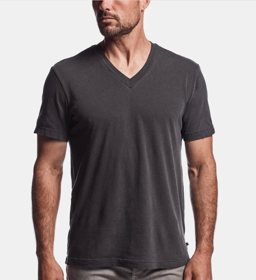 James Perse Men Relaxed Fit S/S V-Neck Cotton Carbon - Adult & Kids T-Shirts, Sweatshirts & Hoodies apparel design preview 1