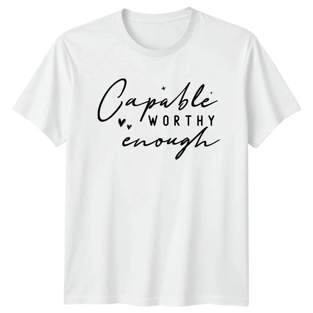 Capable Worthy Enough Womens Empowerment Mothers Day - Adult & Kids T-Shirts, Sweatshirts & Hoodies apparel design preview 1