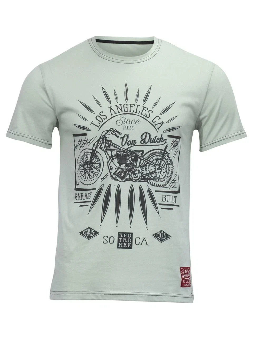 Von Dutch Men's Light Green Vintage LA Motorcycle - Adult & Kids T-Shirts, Sweatshirts & Hoodies apparel design preview 1