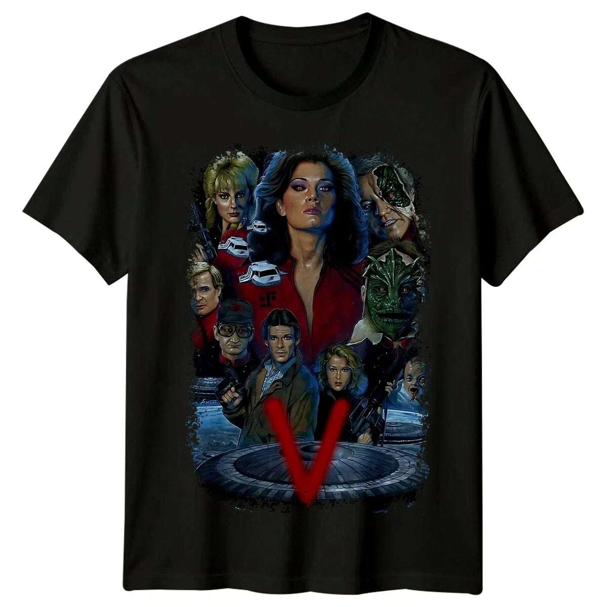 V (1984) Movie Poster Inspired Retro 80s - Adult & Kids T-Shirts, Sweatshirts & Hoodies apparel design preview 1