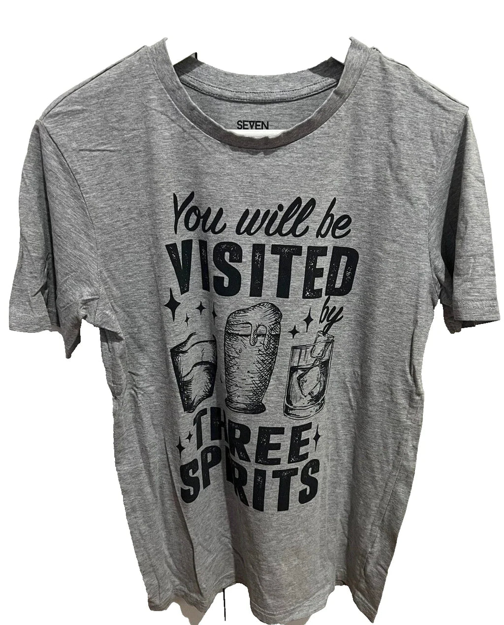 Crew Neck Gray Beer You will be visited three Sprits - Adult & Kids T-Shirts, Sweatshirts & Hoodies apparel design preview 1