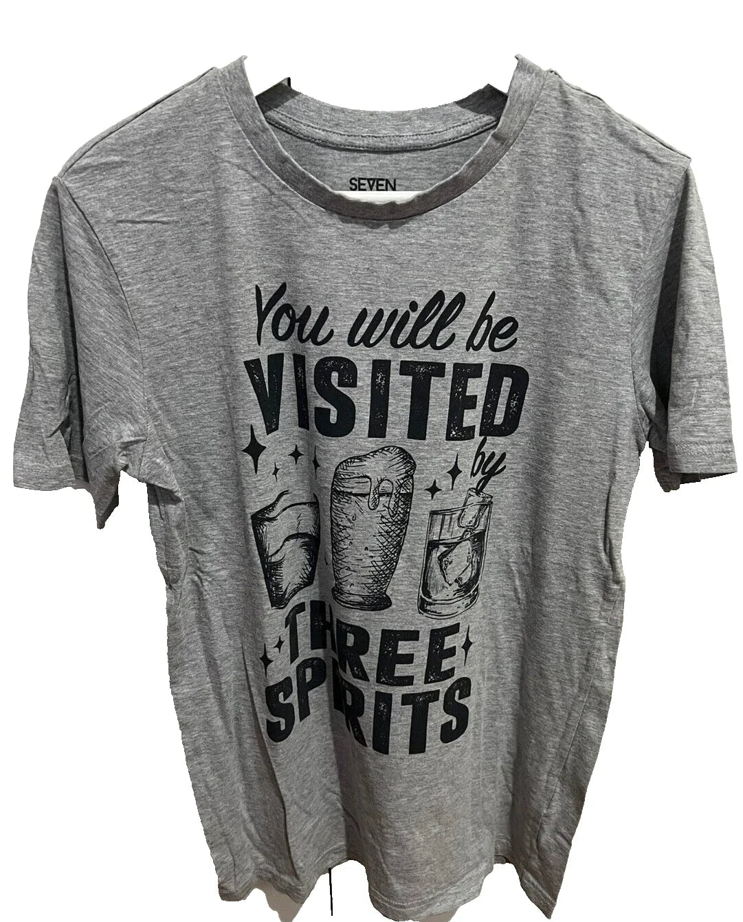 Crew Neck Gray Beer You will be visited three Sprits - Adult & Kids T-Shirts, Sweatshirts & Hoodies apparel design preview 1