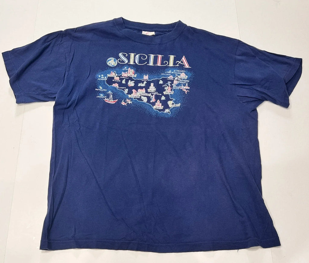 VTG Sicilia Sicily Italy Men Size XXL Blue 1960s - Adult & Kids T-Shirts, Sweatshirts & Hoodies apparel design preview 1