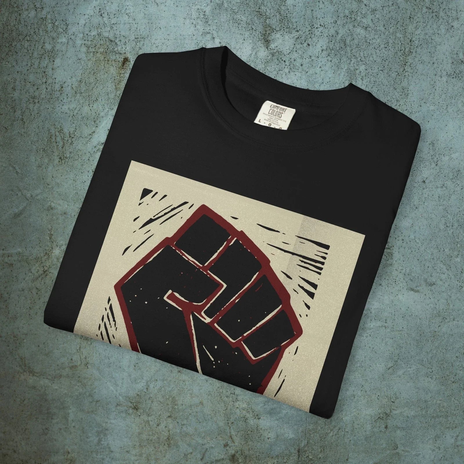 Revolutionary Fist Resist Graphic Washed Minimalist - Adult & Kids T-Shirts, Sweatshirts & Hoodies apparel design preview 1