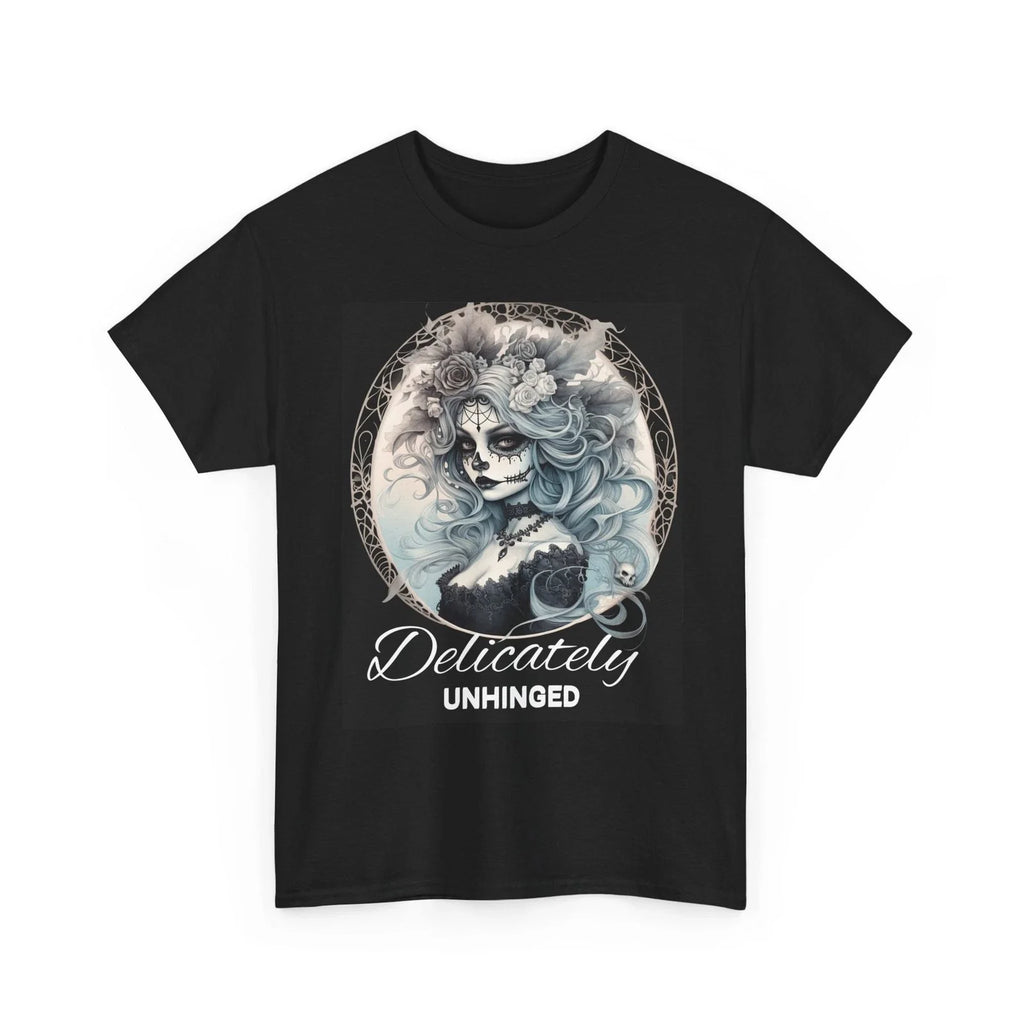 Delicately Unhinged Gothic Gray Design on Black - Adult & Kids T-Shirts, Sweatshirts & Hoodies apparel design preview 1