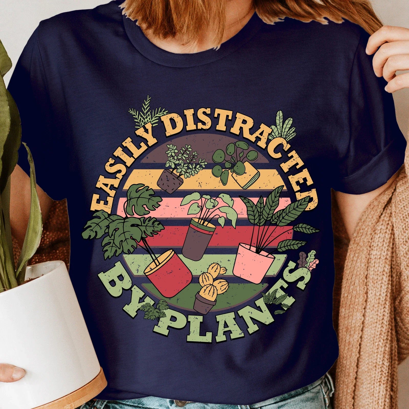 Easily Distracted Plant Lover ,Gardening Gardener - Adult & Kids T-Shirts, Sweatshirts & Hoodies apparel design preview 1