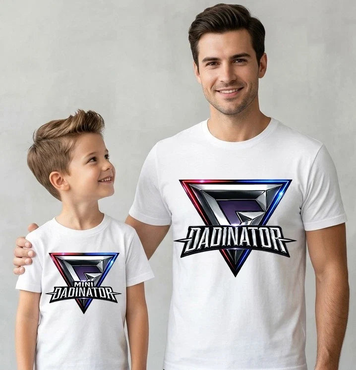 Fathers Day Dadinator Mini Matching Dad Son Family - Adult & Kids T-Shirts, Sweatshirts & Hoodies apparel design preview 1