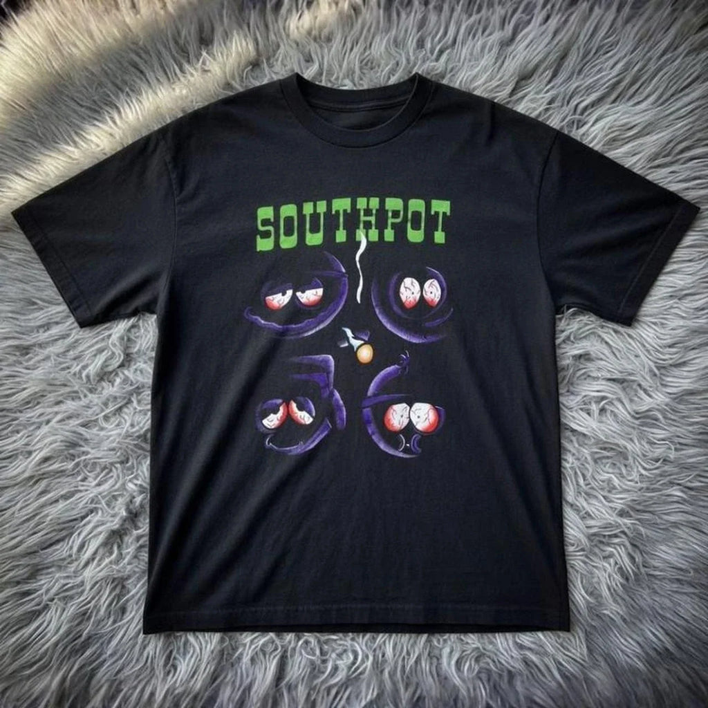 Southpot Smoking Purple Eyes Graphic Black Oversized - Adult & Kids T-Shirts, Sweatshirts & Hoodies apparel design preview 1