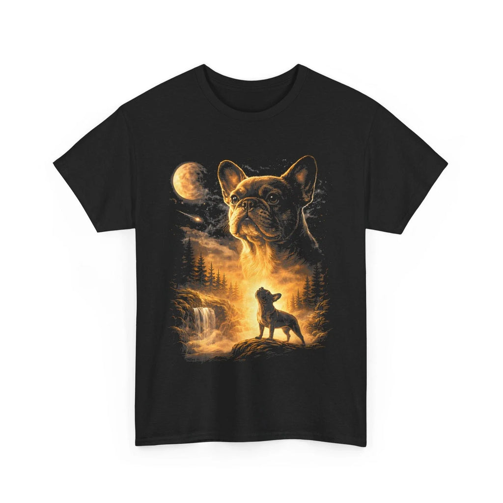 French Bulldog Howling to The Moon Meme 90s Animal - Adult & Kids T-Shirts, Sweatshirts & Hoodies apparel design preview 1