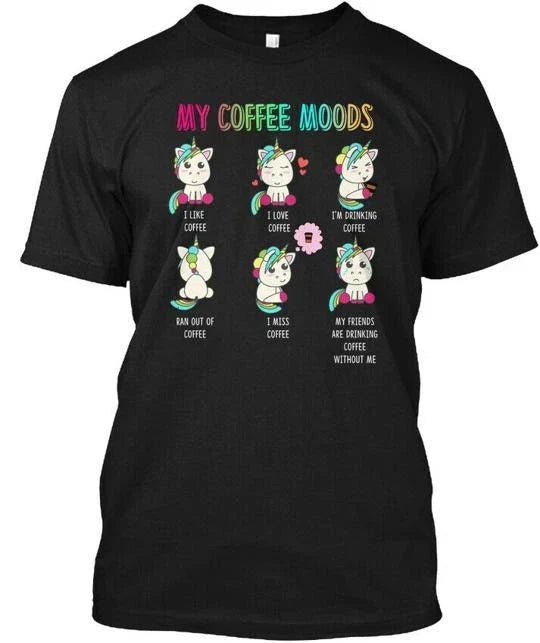 My Coffee Moods Funny Unicorn Made in the USA Size S - Adult & Kids T-Shirts, Sweatshirts & Hoodies apparel design preview 1