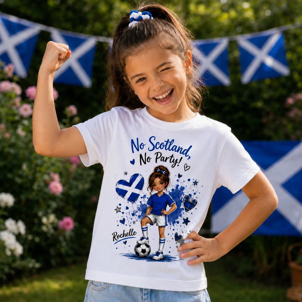 Personalised Scotland Football Girl Supporter Gift - Adult & Kids T-Shirts, Sweatshirts & Hoodies apparel design preview 1