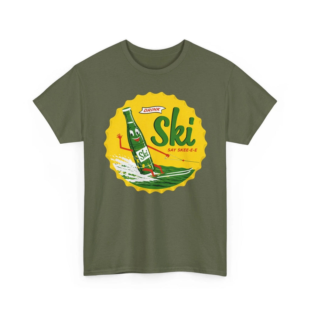 Drink Ski Say Skee-e-e Water Skiing Bottle Retro Soda - Adult & Kids T-Shirts, Sweatshirts & Hoodies apparel design preview 1