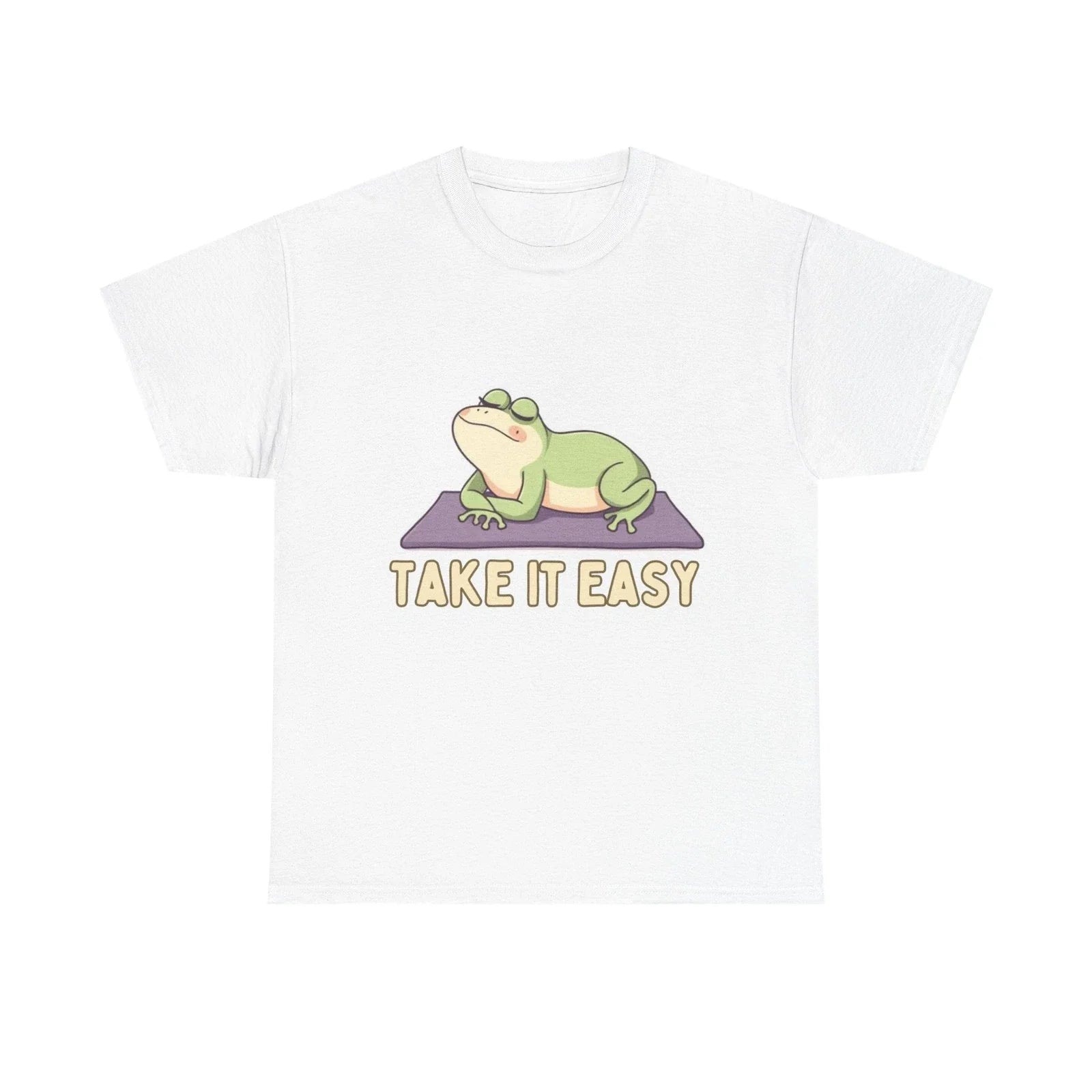 Take It Easy Frog Cute Relaxed Yoga Aesthetic - Adult & Kids T-Shirts, Sweatshirts & Hoodies apparel design preview 1