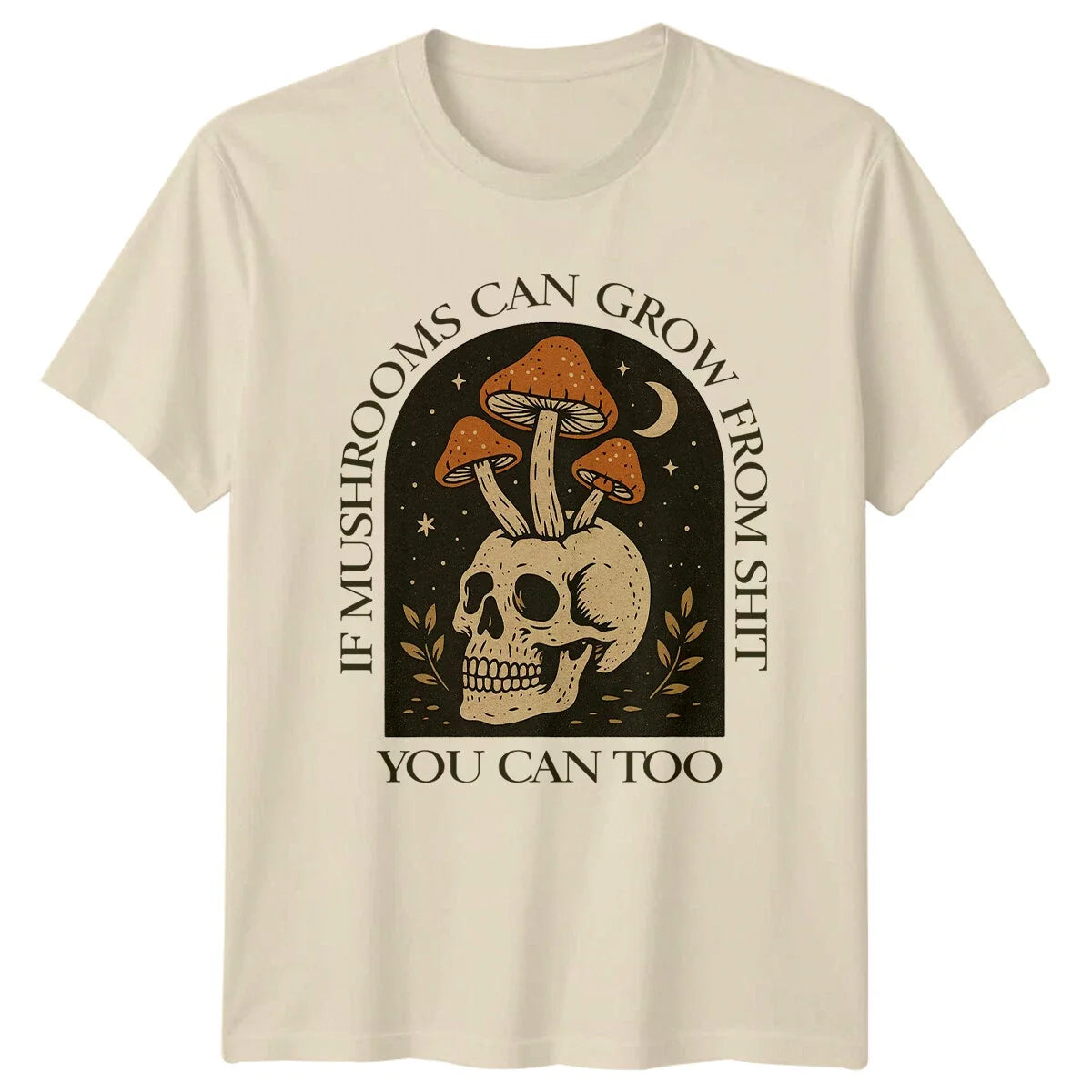 Mushrooms Grow From Dirt Skull Graphic - Adult & Kids T-Shirts, Sweatshirts & Hoodies apparel design preview 1