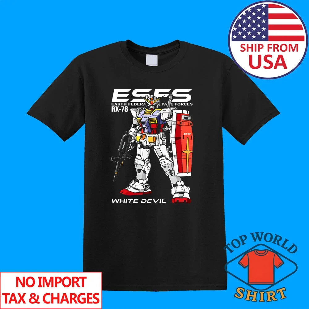 Gundam White Devil Men's Black Size S to 5XL - Adult & Kids T-Shirts, Sweatshirts & Hoodies apparel design preview 1