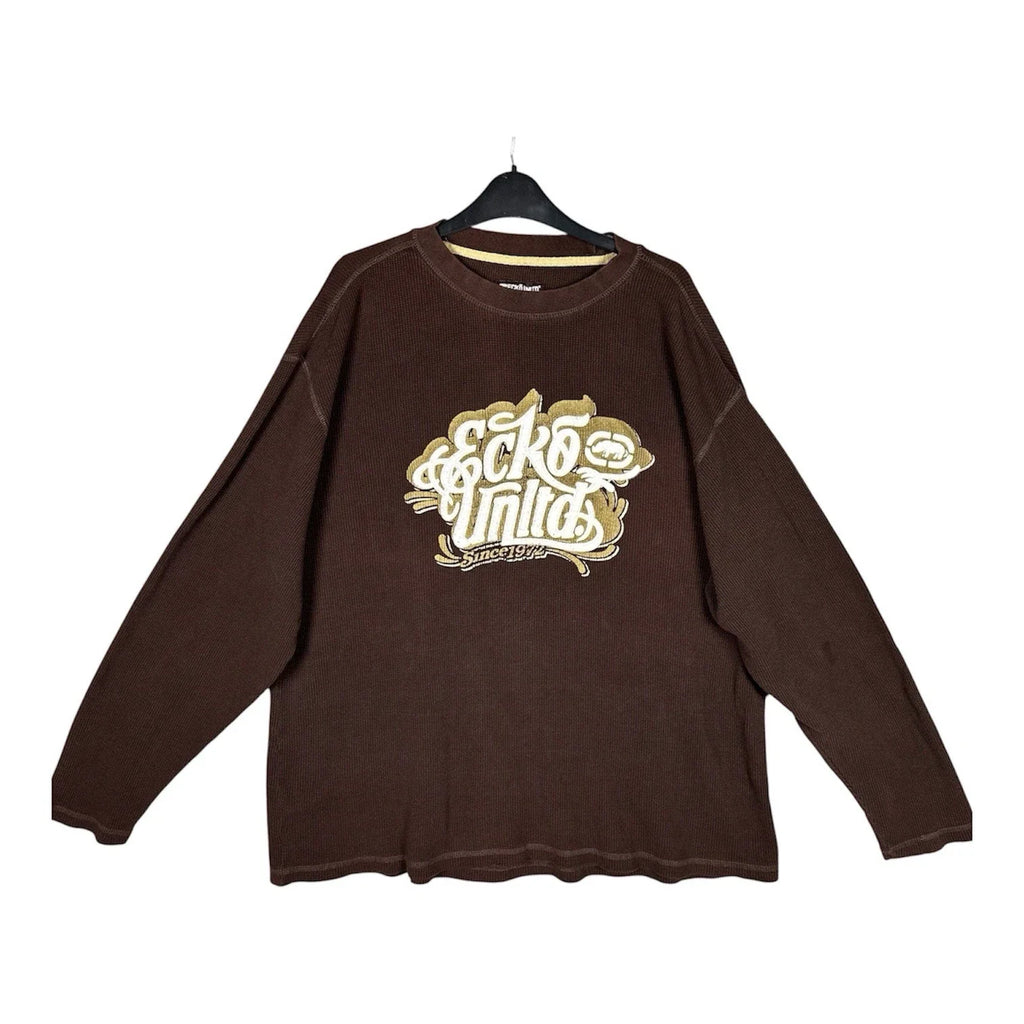 Vtg Ecko Unltd XXL Brown Waffle Long Slv Logo Hip Hop - Adult & Kids T-Shirts, Sweatshirts & Hoodies apparel design preview 1