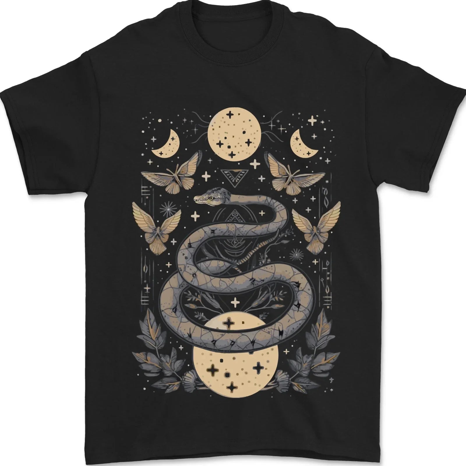 Celestial Snakes Butterfies Pagan Earth Moon Mens - Adult & Kids T-Shirts, Sweatshirts & Hoodies apparel design preview 1
