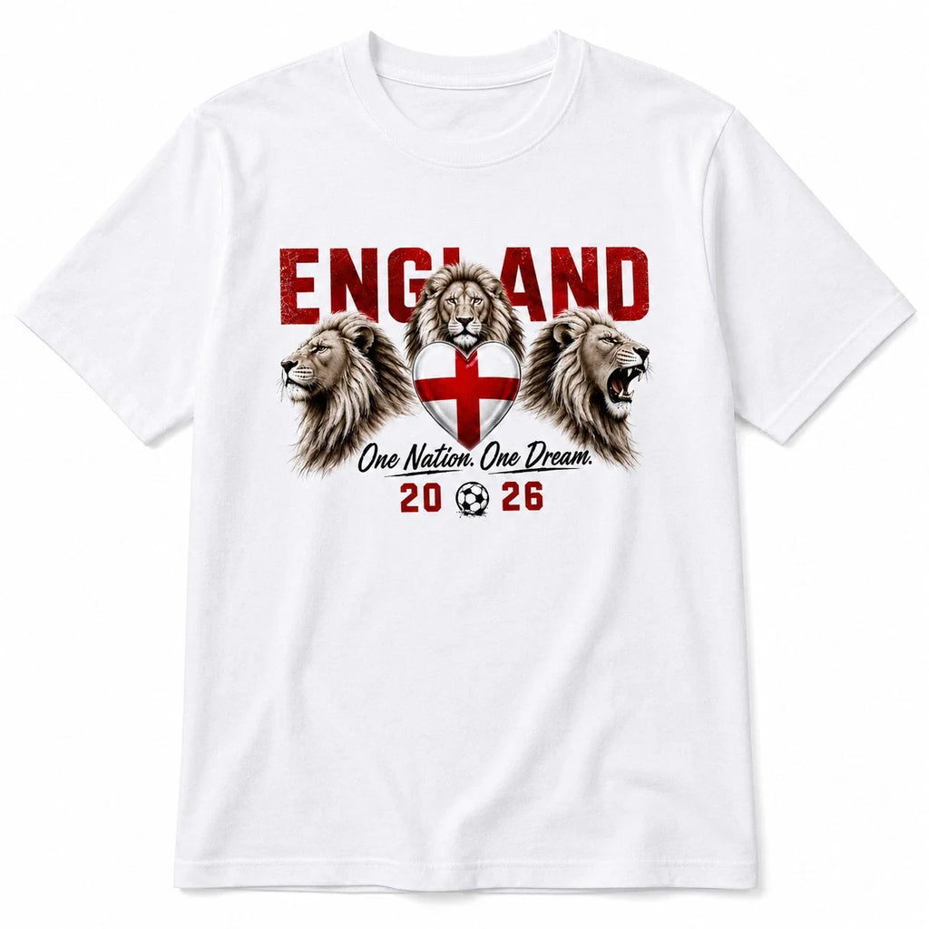 England One Nation Dream World Cup 2026 Lions - Adult & Kids T-Shirts, Sweatshirts & Hoodies apparel design preview 1