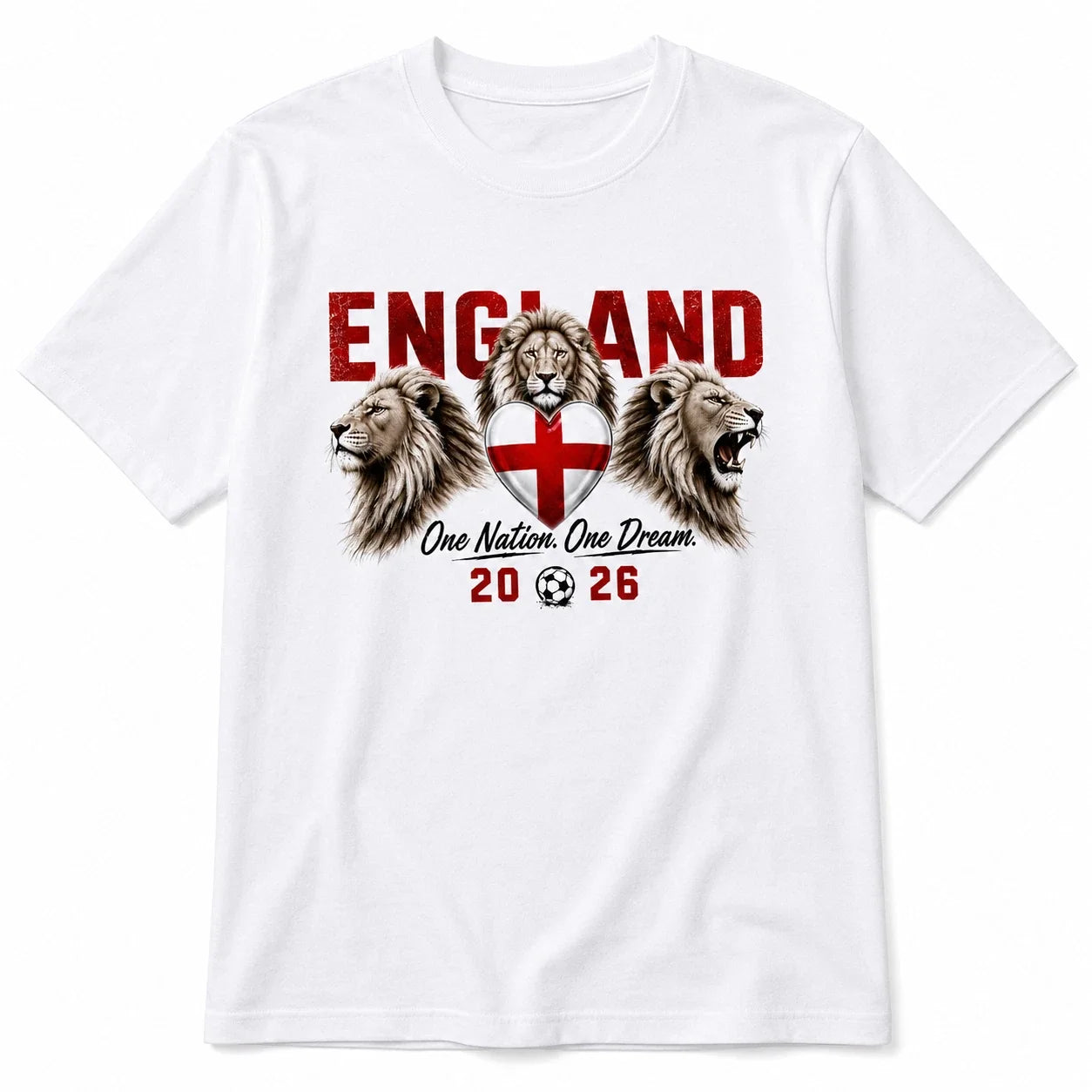 England One Nation Dream World Cup 2026 Lions - Adult & Kids T-Shirts, Sweatshirts & Hoodies apparel design preview 1