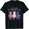 Red Blue White Three Cute Cats 4th of July US Flag - Adult & Kids T-Shirts, Sweatshirts & Hoodies apparel design preview 1
