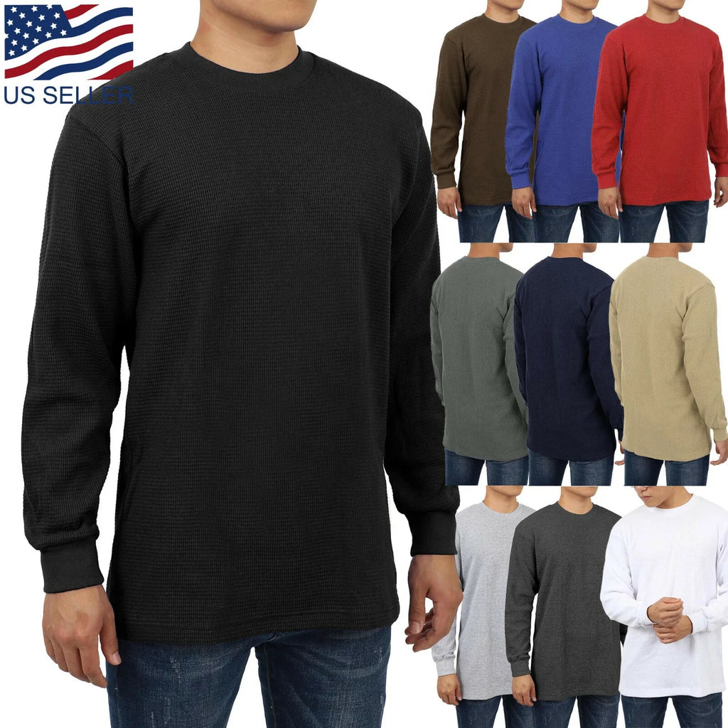 Mens Heavy Waffle Cotton Casual Plain Sports Thermal - Adult & Kids T-Shirts, Sweatshirts & Hoodies apparel design preview 1