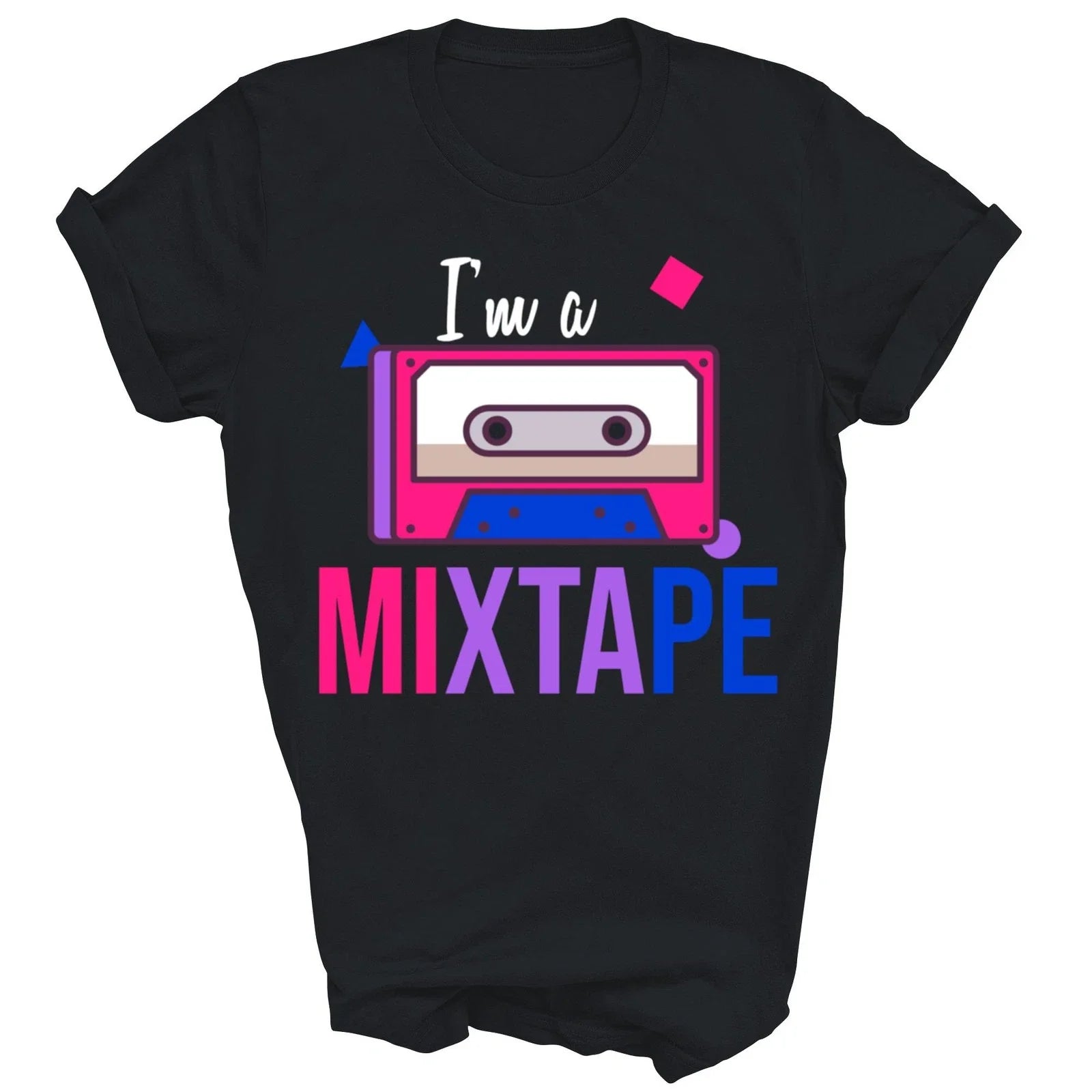 I Am A Mixtape Bi Pride Bisexual Funny Gift - Adult & Kids T-Shirts, Sweatshirts & Hoodies apparel design preview 1