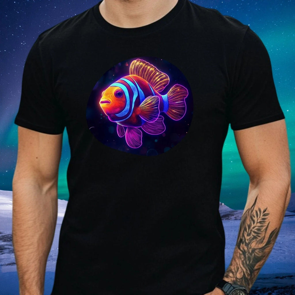 Mens Clownfish Neon Motif Cotton Size XS to 5XL - Adult & Kids T-Shirts, Sweatshirts & Hoodies apparel design preview 1
