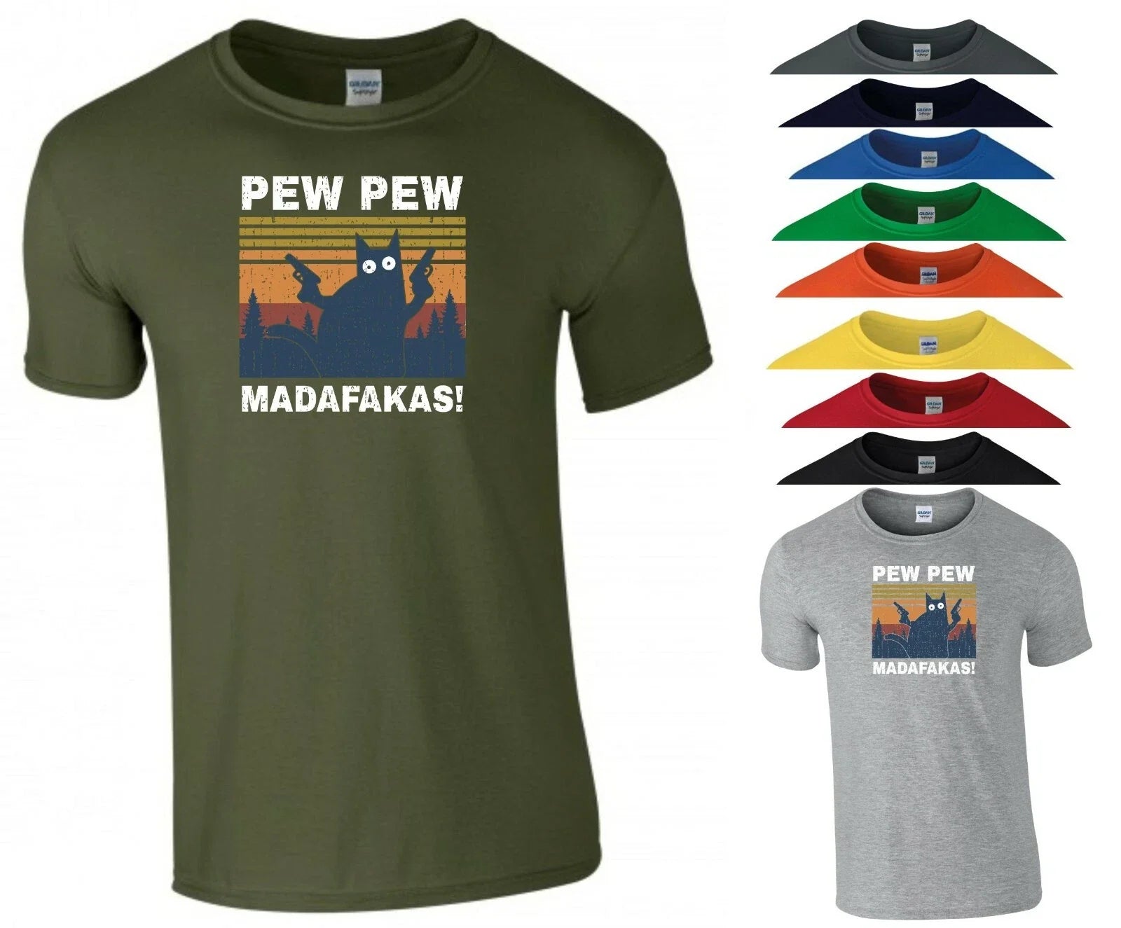 Pew Madafakas Cat Lovers Funny Rude Joke Birthday - Adult & Kids T-Shirts, Sweatshirts & Hoodies apparel design preview 1