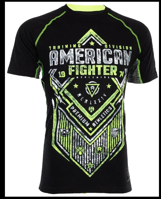 AMERICAN FIGHTER Black Neon Yellow VALDOSTA Athletic - Adult & Kids T-Shirts, Sweatshirts & Hoodies apparel design preview 1