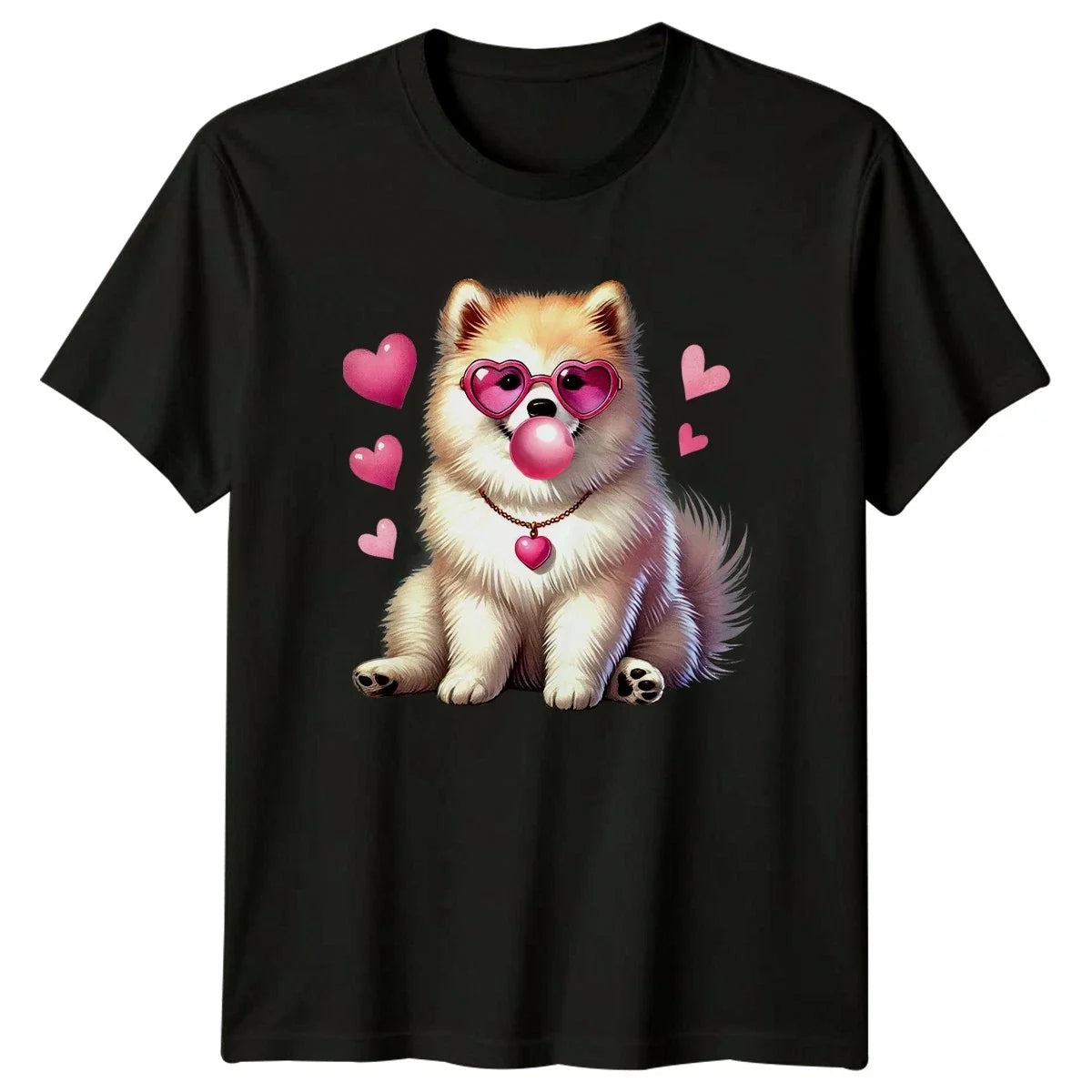 Fluffy Dog Heart Sunglasses Bubble Gum Dogs Animals - Adult & Kids T-Shirts, Sweatshirts & Hoodies apparel design preview 1