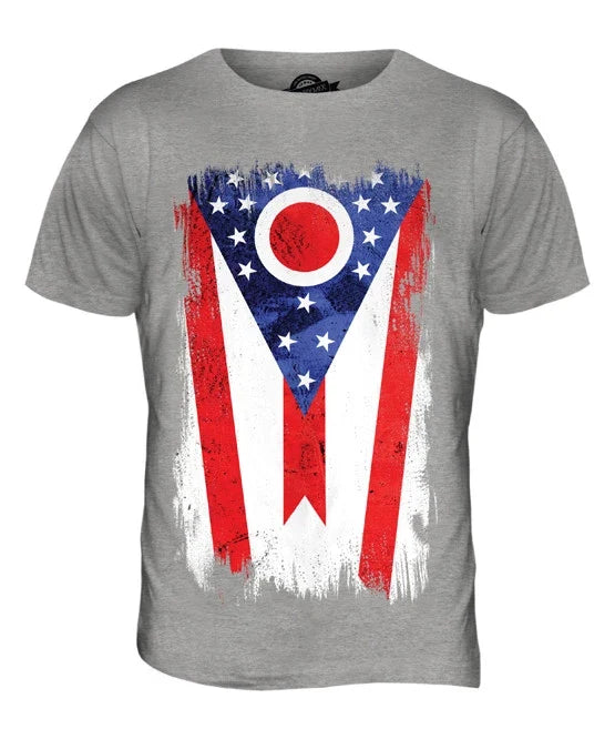 STATE OHIO GRUNGE FLAG MENS XS S M L XL 2XL 3XL 4XL - Adult & Kids T-Shirts, Sweatshirts & Hoodies apparel design preview 1