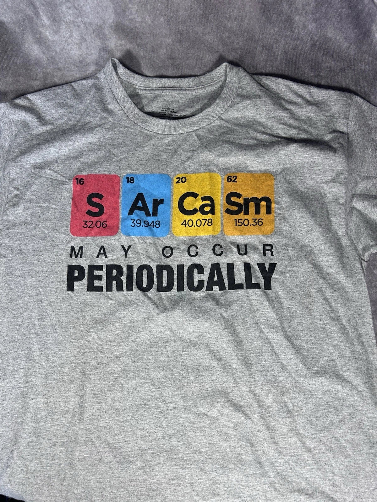 Sarcasm May Occur Periodically Large Gray Funny - Adult & Kids T-Shirts, Sweatshirts & Hoodies apparel design preview 1
