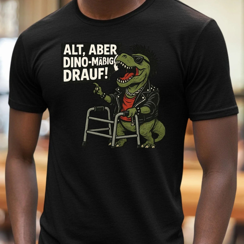 Rollator T-Rex Saying "Old But Fit", Rocky Dino For - Adult & Kids T-Shirts, Sweatshirts & Hoodies apparel design preview 1