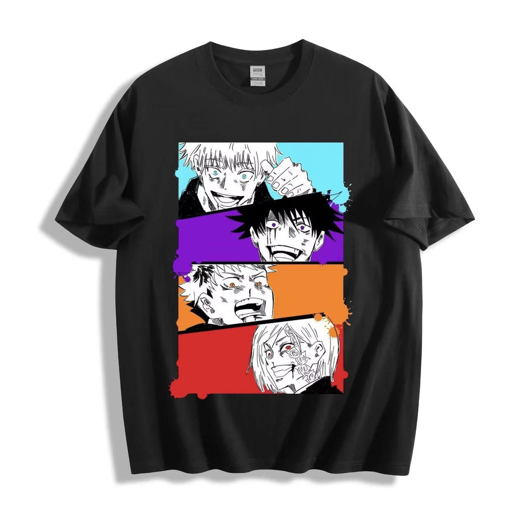 Jujutsu Kaisen Intense Panel Faces Manga Collage - Adult & Kids T-Shirts, Sweatshirts & Hoodies apparel design preview 1