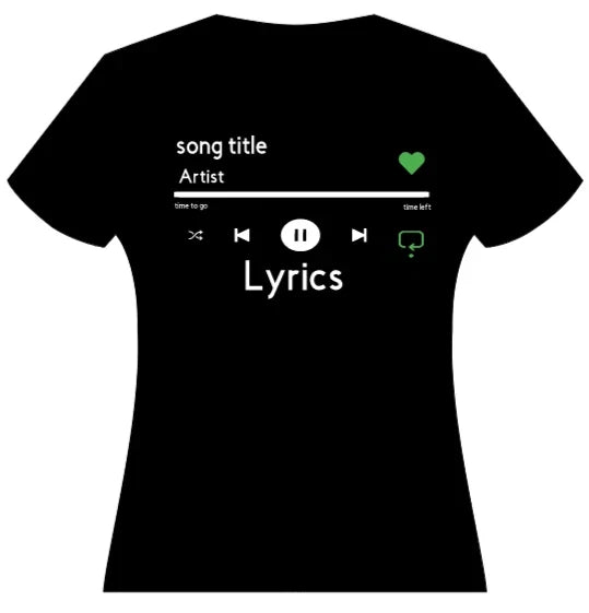 Choose your Song and Artist Unisex Lyrics - Adult & Kids T-Shirts, Sweatshirts & Hoodies apparel design preview 1