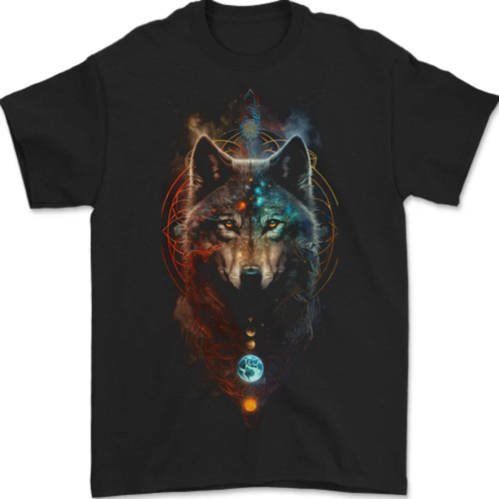 Dreamcatcher Wolf Spiritual Moon Phases Mens 100% - Adult & Kids T-Shirts, Sweatshirts & Hoodies apparel design preview 1