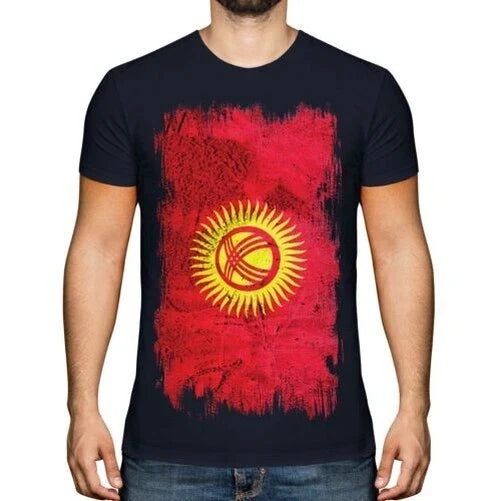 KYRGYZSTAN GRUNGE FLAG MENS TOP KYRGYZSTANI KIRGIZIJA - Adult & Kids T-Shirts, Sweatshirts & Hoodies apparel design preview 1