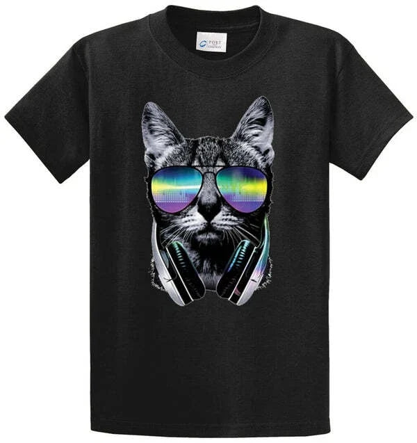 DJ CAT Cotton Printed Regular and Big Tall Sizes - Adult & Kids T-Shirts, Sweatshirts & Hoodies apparel design preview 1