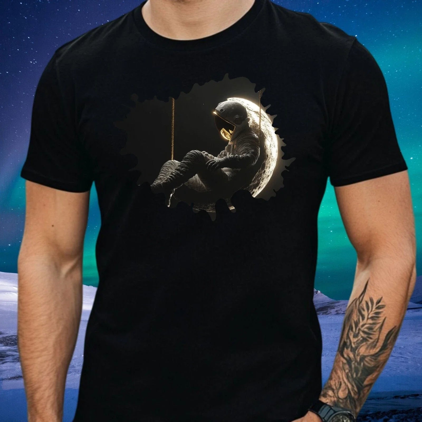 Mens Astronaut Rocking Motif Cotton Size XS to 5XL - Adult & Kids T-Shirts, Sweatshirts & Hoodies apparel design preview 1